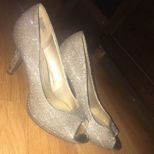Gold sparkly heels